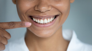 Close-up of a smile with healthy gums