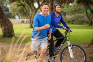 Couple jogging in the park